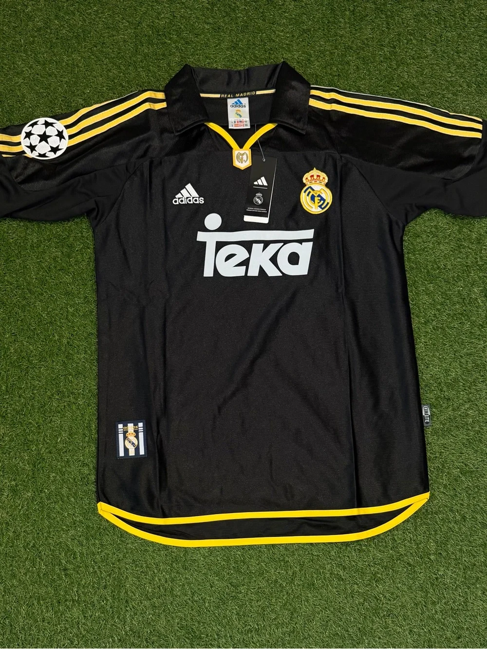 Adidas Real Madrid 99/00 Away Jersey Black & Yellow Retro Jersey
